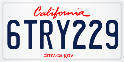 CA license plate 6TRY229