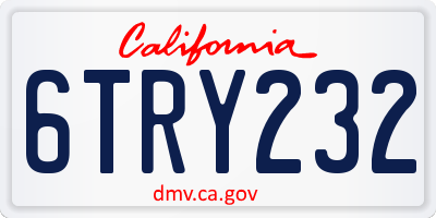 CA license plate 6TRY232