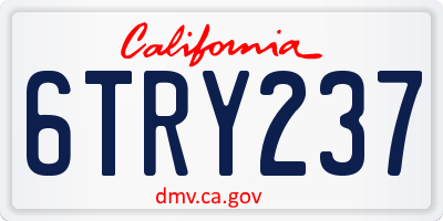 CA license plate 6TRY237