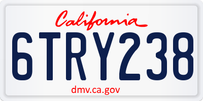 CA license plate 6TRY238