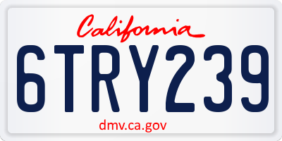 CA license plate 6TRY239
