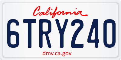 CA license plate 6TRY240