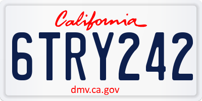 CA license plate 6TRY242