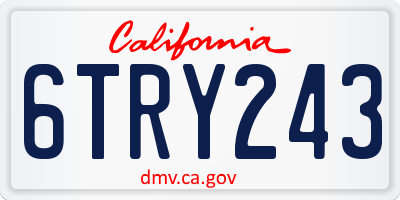 CA license plate 6TRY243