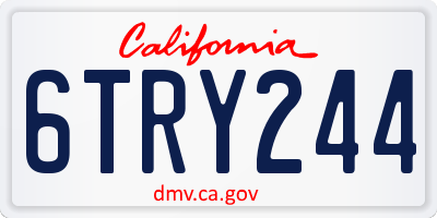 CA license plate 6TRY244
