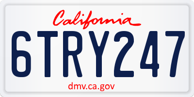 CA license plate 6TRY247