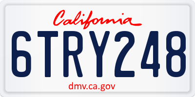 CA license plate 6TRY248