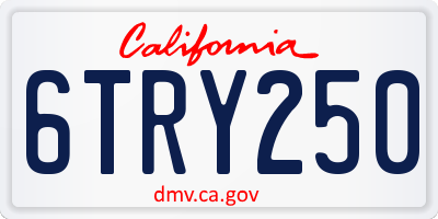 CA license plate 6TRY250