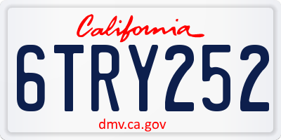 CA license plate 6TRY252