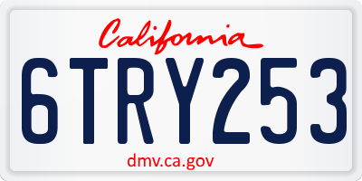 CA license plate 6TRY253