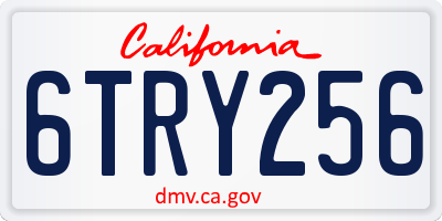 CA license plate 6TRY256