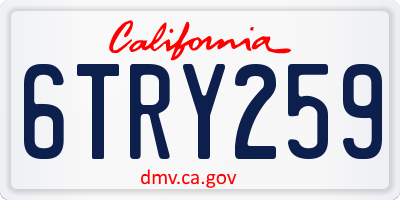 CA license plate 6TRY259