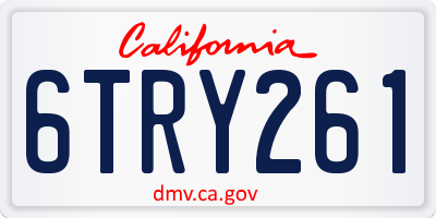 CA license plate 6TRY261