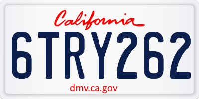 CA license plate 6TRY262