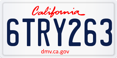 CA license plate 6TRY263