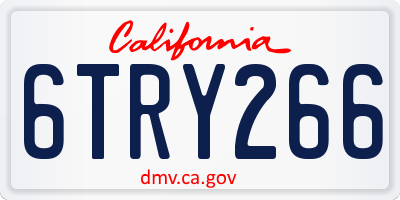 CA license plate 6TRY266
