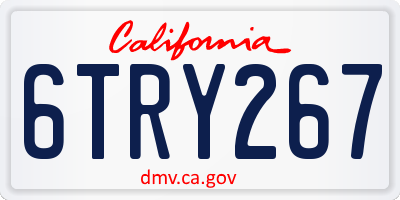 CA license plate 6TRY267