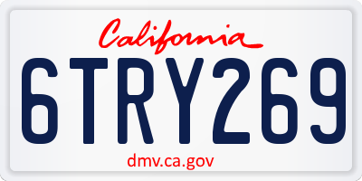 CA license plate 6TRY269