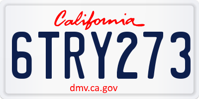 CA license plate 6TRY273