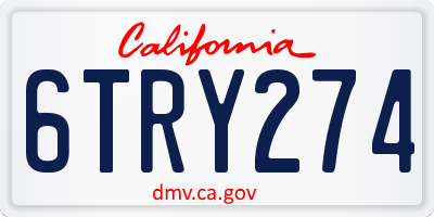 CA license plate 6TRY274