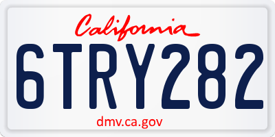 CA license plate 6TRY282