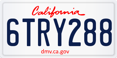 CA license plate 6TRY288