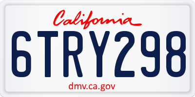 CA license plate 6TRY298