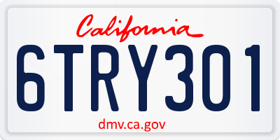 CA license plate 6TRY301