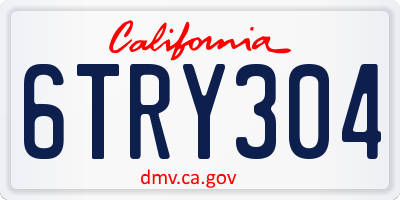 CA license plate 6TRY304