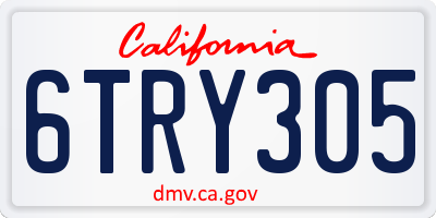 CA license plate 6TRY305