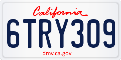 CA license plate 6TRY309