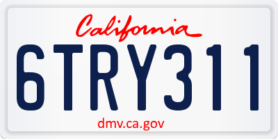 CA license plate 6TRY311