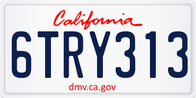 CA license plate 6TRY313