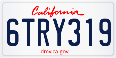 CA license plate 6TRY319