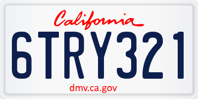 CA license plate 6TRY321