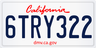 CA license plate 6TRY322