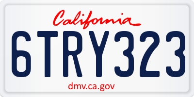 CA license plate 6TRY323