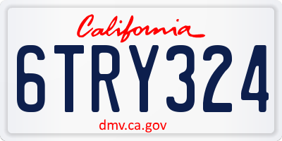 CA license plate 6TRY324