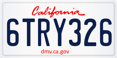 CA license plate 6TRY326
