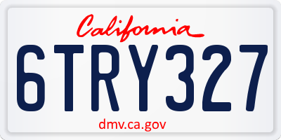 CA license plate 6TRY327