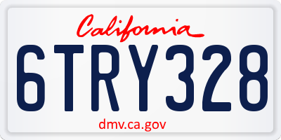 CA license plate 6TRY328