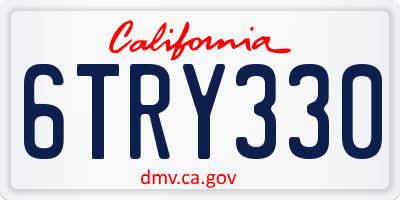 CA license plate 6TRY330