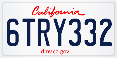 CA license plate 6TRY332