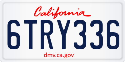 CA license plate 6TRY336