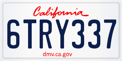 CA license plate 6TRY337
