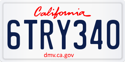 CA license plate 6TRY340