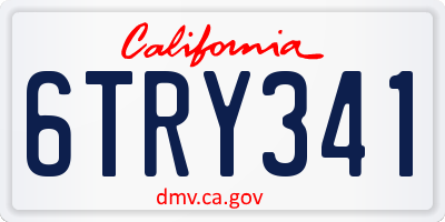 CA license plate 6TRY341