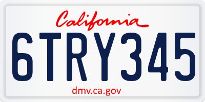 CA license plate 6TRY345