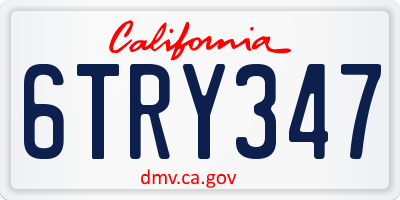 CA license plate 6TRY347