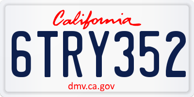 CA license plate 6TRY352